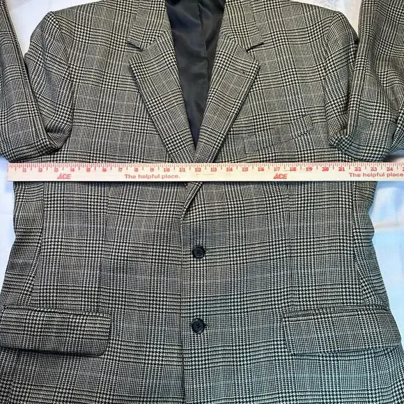 Irvine Park Glenn Plaid Men 44S Blazer Sport Coat Super Fine Lambswool Tan
